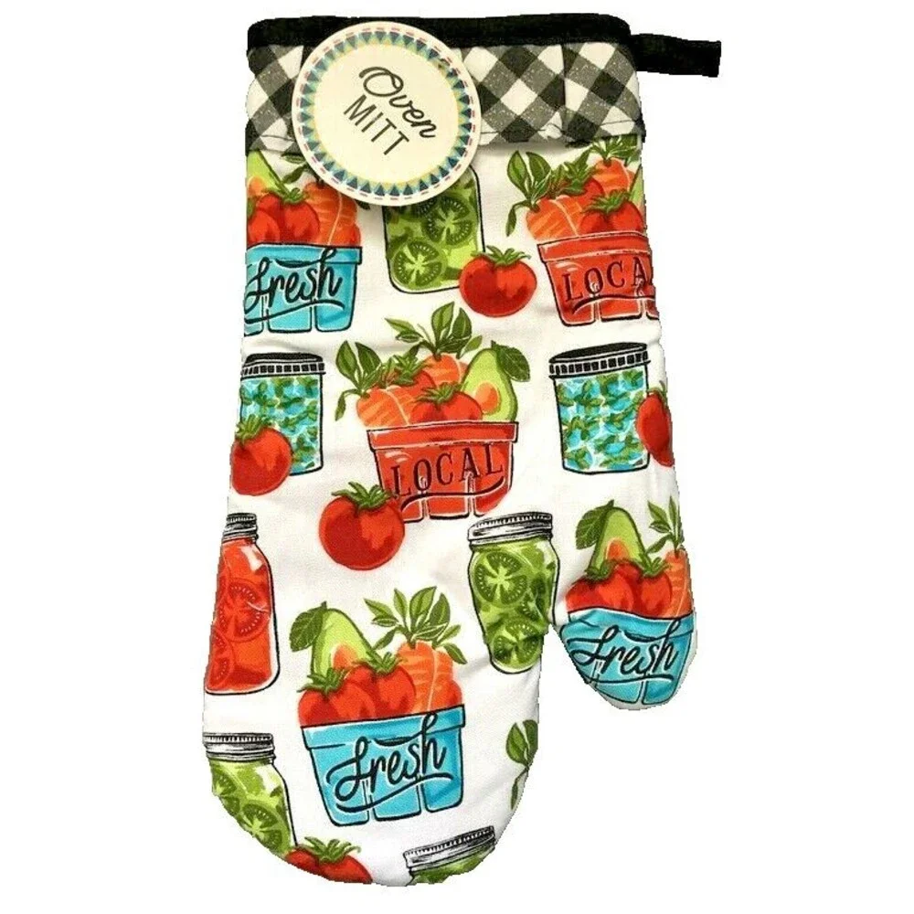 Vegetable Garden Set of 5 Kitchen Drying Mat Dish Towels Oven Mitt Potholder